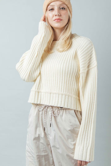 Oversized Ribbed Knit Sweater