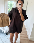 Boxy Collared Button Up  Romper