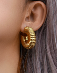 Textured Chunky Gold Hoops
